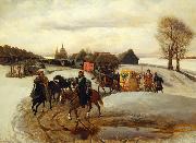 Vyacheslav Schwarz The Spring Pilgrimage of the Tsarina, under Tsar Aleksy Mihailovich oil painting artist